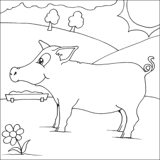 Pig printable coloring page