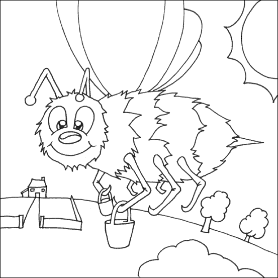 coloring pages of flowers for kids. Honey Bee Coloring Page