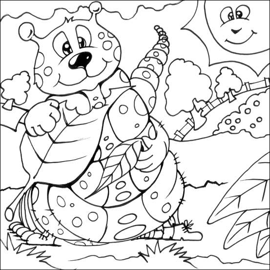 Caterpillar Colouring | My Free Colouring Pages