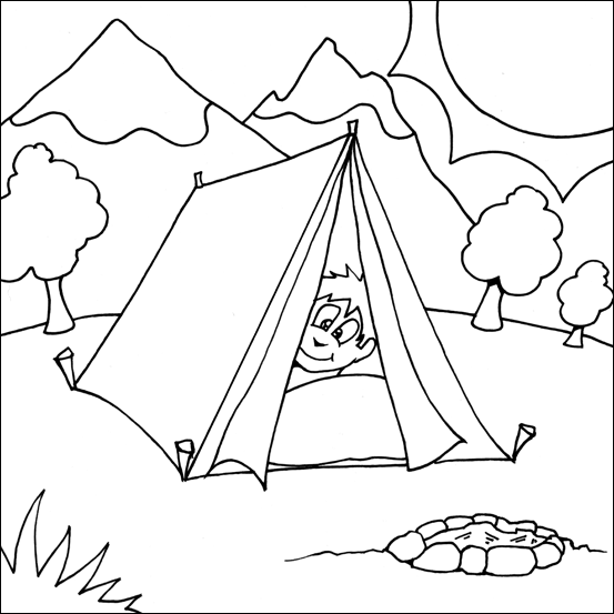 camping coloring pages - photo #9