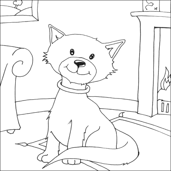 Cute Cat Colouring Page | My Free Colouring Pages