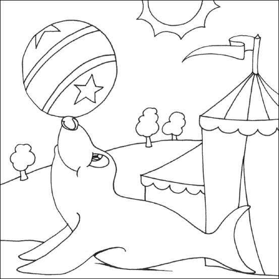 Cartoon Seal Coloring Page