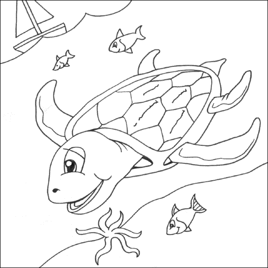  colouring page inspired by watching Finding Nemo. Turtle Colouring