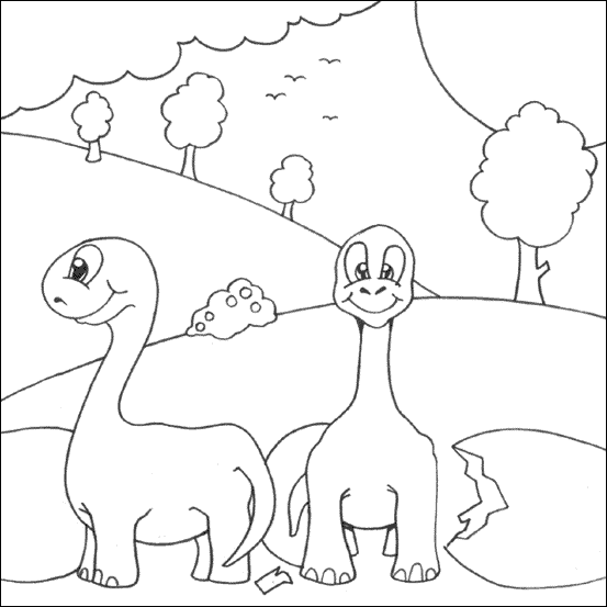 Baby Dinosaur Colouring Page | My Free Colouring Pages