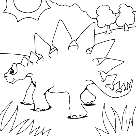 Stegosaurs Colouring