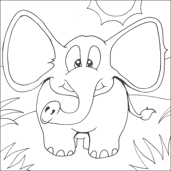 Elephant for colouring - Imagui