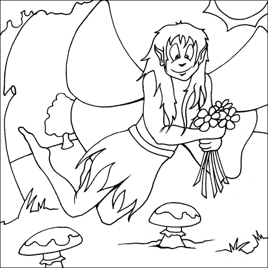 fairy on a mushroom coloring pages - photo #16