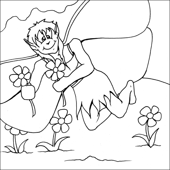 fairy on a mushroom coloring pages - photo #11