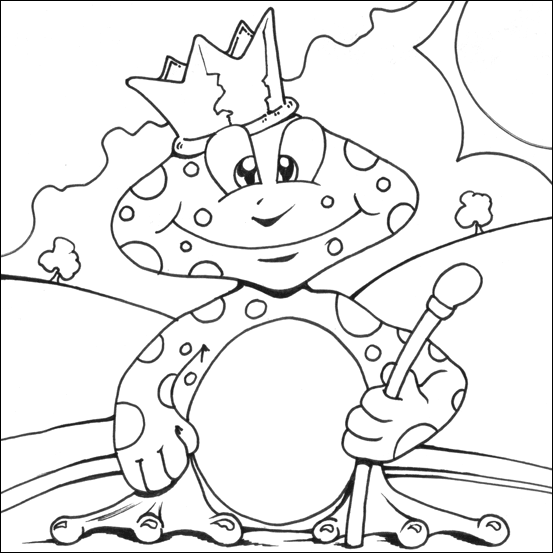 Frog Prince Colouring Page
