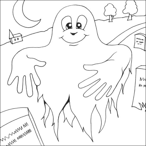 Ghost Colouring Picture | My Free Colouring Pages