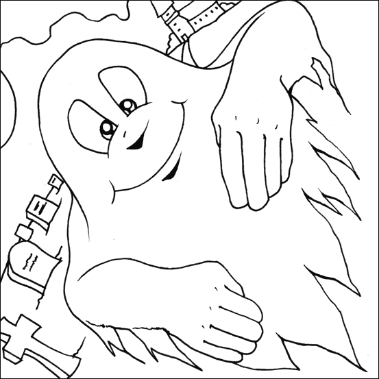 Simple Ghost Colouring | My Free Colouring Pages