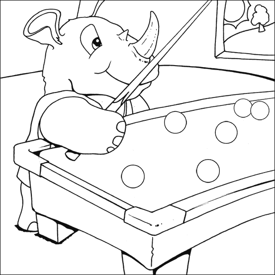 Rhino Playing Pool