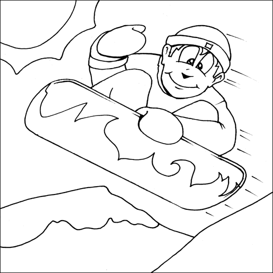 coloring pages snowboarding