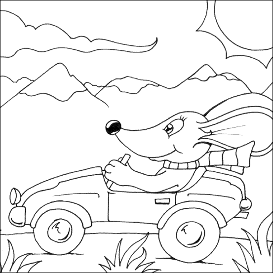  driving his car down the road. There are more free Transport Coloring 