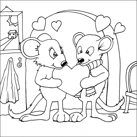 valentine mouse coloring pages - photo #10