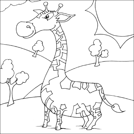 Giraffe Colouring Picture