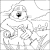 Cartoon mole Colouring