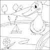 Cartoon Duck Colouring