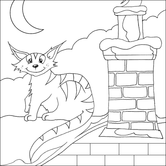 Cat on roof colouring