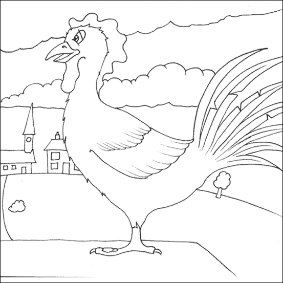 Cockerel Colouring Picture Cockerel Colouring Picture