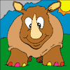 Online Rhino Coloring Page