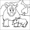 Baby Rhino Coloring
