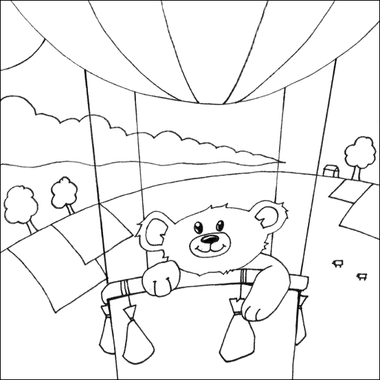 Balloon Teddy Bear Colouring Balloon Teddy Bear Colouring