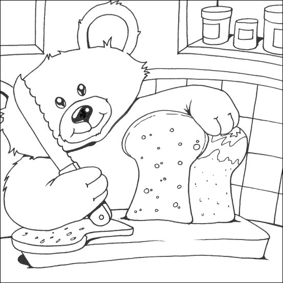 Teddy cutting bread Teddy cutting bread